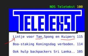 Teletekst meldt lintjes voor John en Hielke !?