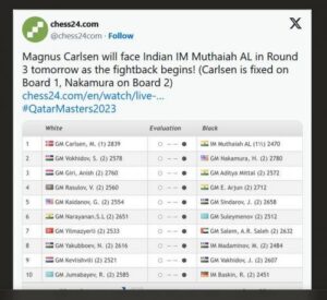 GM Robby Kevlishvili in Qatar 2023 na ronde 2